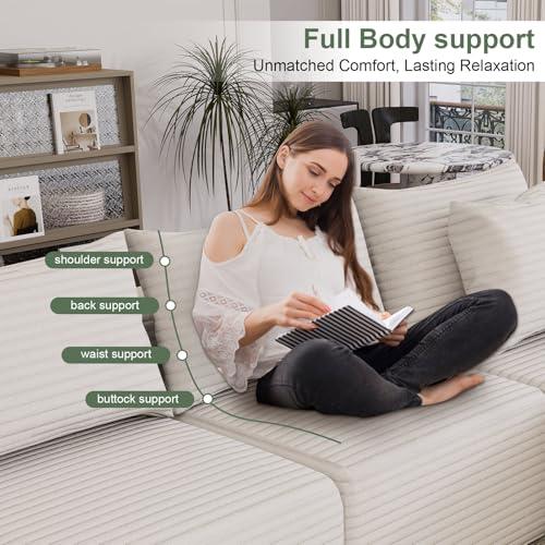 【並行輸入品】 Oversized Cloud Modular Sofa Deep Seat Corduroy Couch with Pil_7