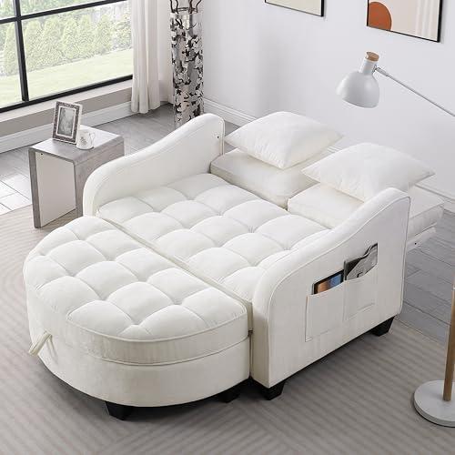 【並行輸入品】 JIJIWANG 51" Love Seat Couch Bed with Irregular Armrests and Bac_1