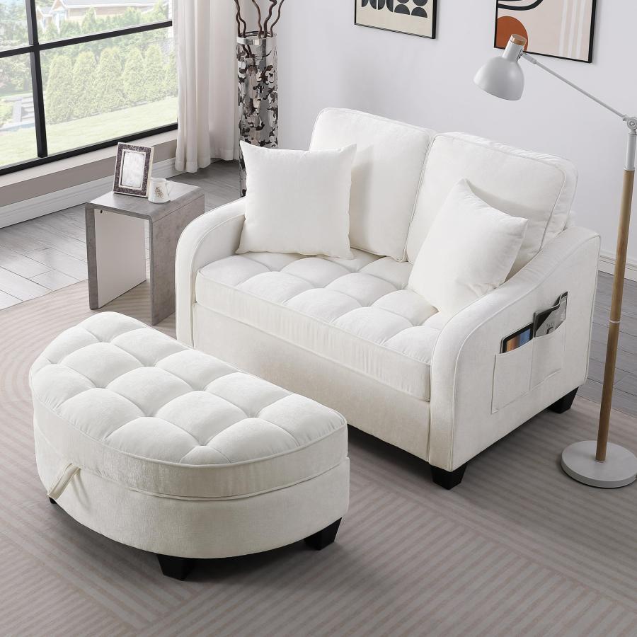 【並行輸入品】 JIJIWANG 51" Love Seat Couch Bed with Irregular Armrests and Bac_6