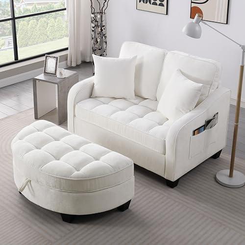 【並行輸入品】 JIJIWANG 51" Love Seat Couch Bed with Irregular Armrests and Bac_7