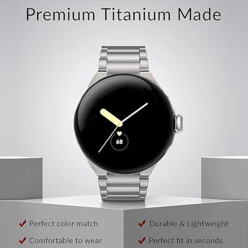 【並行輸入品】シンジング チタンバンド Google Pixel Watch 4/3 45mmバンド対応 チタンメタルストラップ Pixel Wの画像