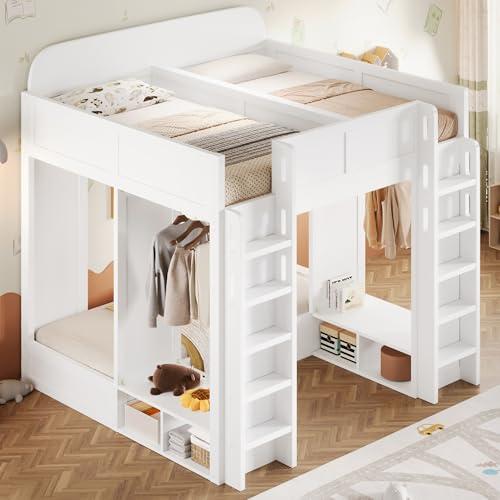 【並行輸入品】 Harper \u0026 Bright Designs Triple Bunk Bed Twin XL \u0026 Twin Over Twin_1