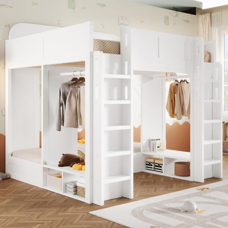 【並行輸入品】 Harper \u0026 Bright Designs Triple Bunk Bed Twin XL \u0026 Twin Over Twin_6