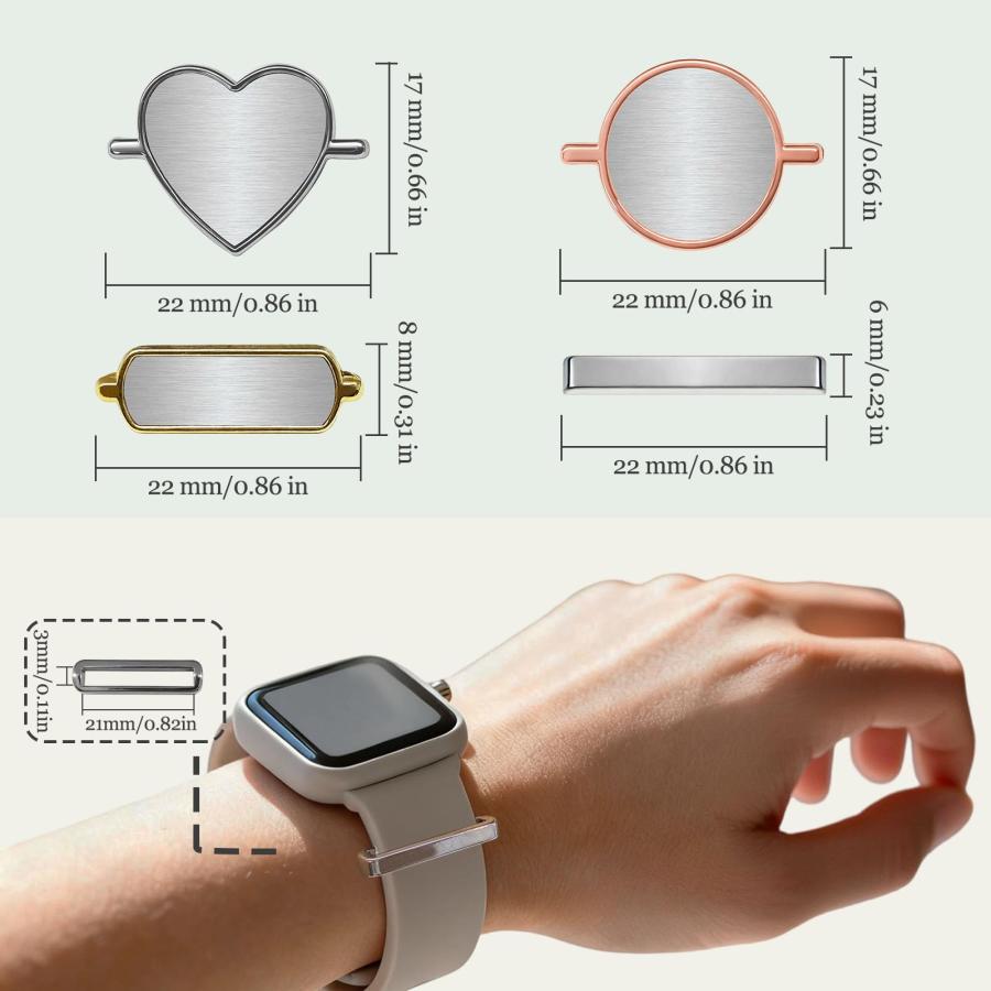【並行輸入品】 XinYiiLun Personalized Watch Band Charm with Photo Text Engravedの画像