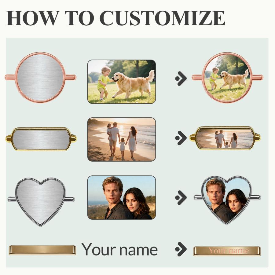 【並行輸入品】 XinYiiLun Personalized Watch Band Charm with Photo Text Engravedの画像