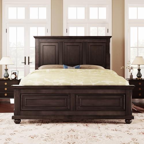 【並行輸入品】 Harper & Bright Designs Queen Size Wood Bed Frame， Traditional P_1