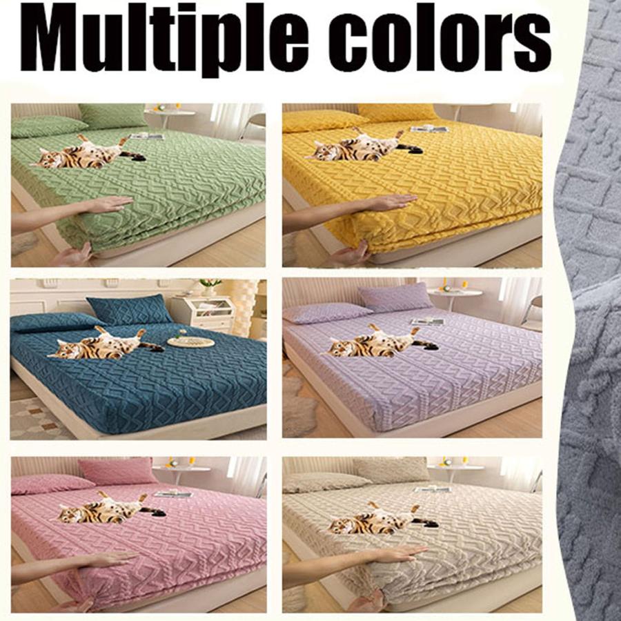 【並行輸入品】 Elastic Bed Sheets， Various Sizes Plush Fluffy Comfortable Warm_3
