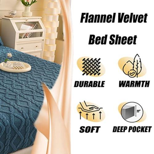 【並行輸入品】 Elastic Bed Sheets， Various Sizes Plush Fluffy Comfortable Warm_7