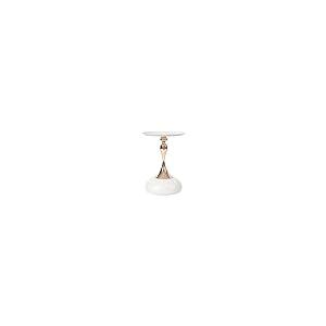 【並行輸入品】 Ironalita White Pedestal Side Table for Small Spaces， Metal Roun_2
