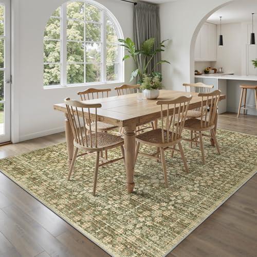 【並行輸入品】DCX 洗濯機洗い可能 オリーブとグリーンのラグ 8x10 DCX 8x10 Neutral Rug， Kid & Pet Fri_4
