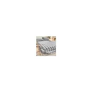 【並行輸入品】 Puffy Comfort Thickened Faux Rabbit Fur Bed Sheet Set， Milk Velv_2