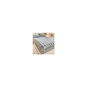 【並行輸入品】 Puffy Comfort Thickened Faux Rabbit Fur Bed Sheet Set， Milk Velv_5