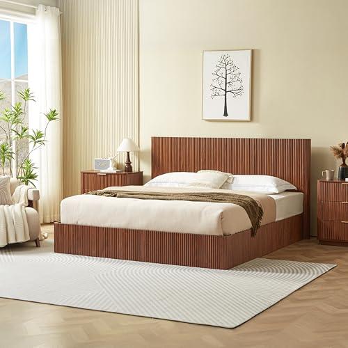【並行輸入品】 LUMISOL King Size Lift Up Storage Bed Frame， Wooden Platform Bed_1