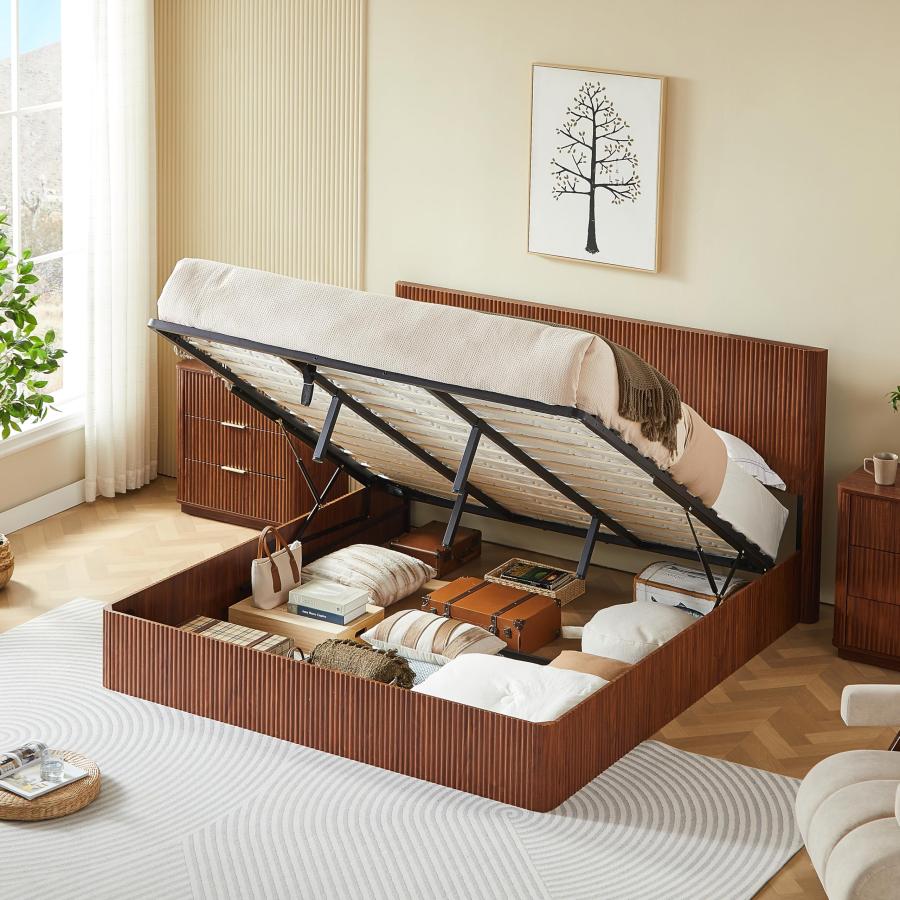 【並行輸入品】 LUMISOL King Size Lift Up Storage Bed Frame， Wooden Platform Bed_6