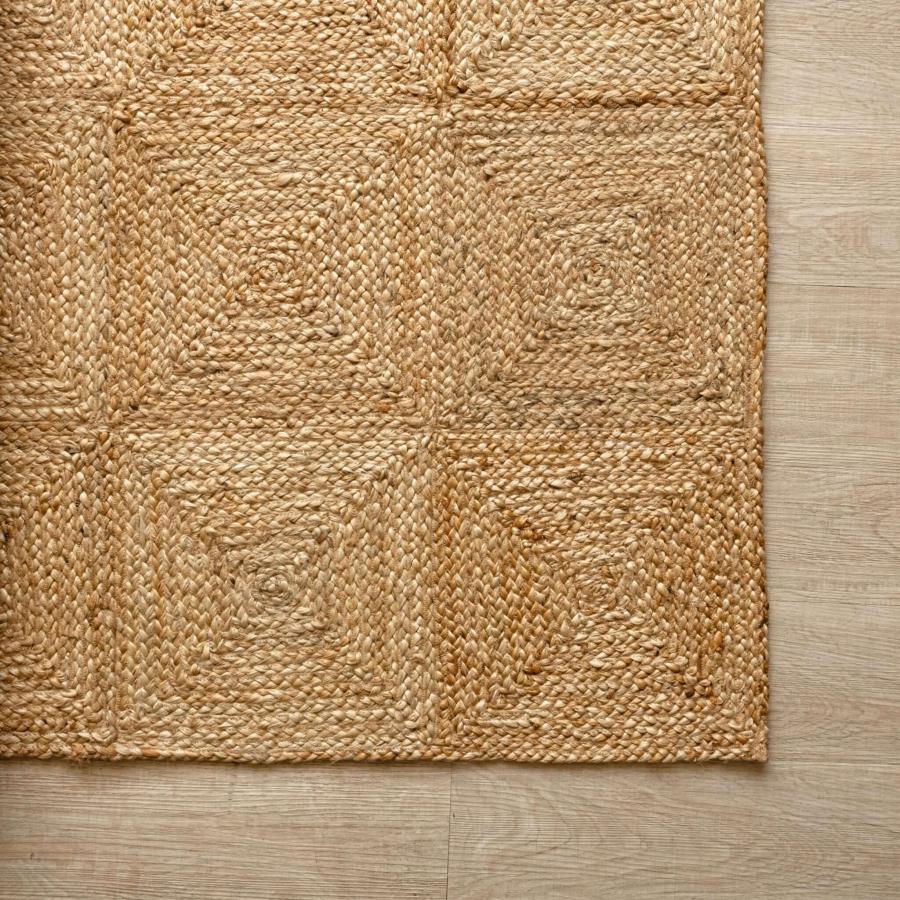 【並行輸入品】 GI Loom Hand Braided Natural Hemp Area Rug with Geometric Patter_3