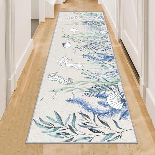 【並行輸入品】 LGGLOVELIN Seaside Area Rug， 1.3x7ft Runner Entryway Rug， Non Sl_4