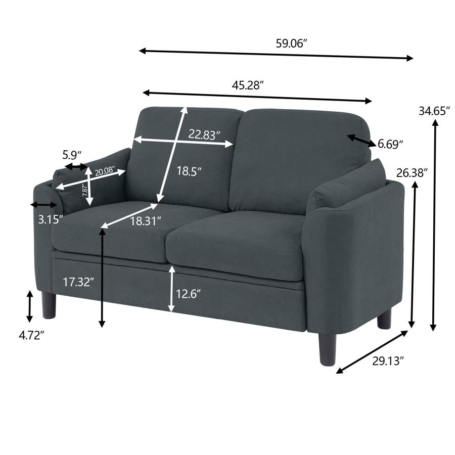 【並行輸入品】 Jarenie Small Loveseat Sofa，60" Modern Love Seat Couch with Back