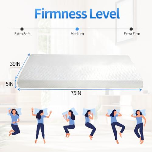【並行輸入品】 YRLLENSDAN 5 Inch Twin XL Memory Foam Mattress， Cooling Gel Twin_4