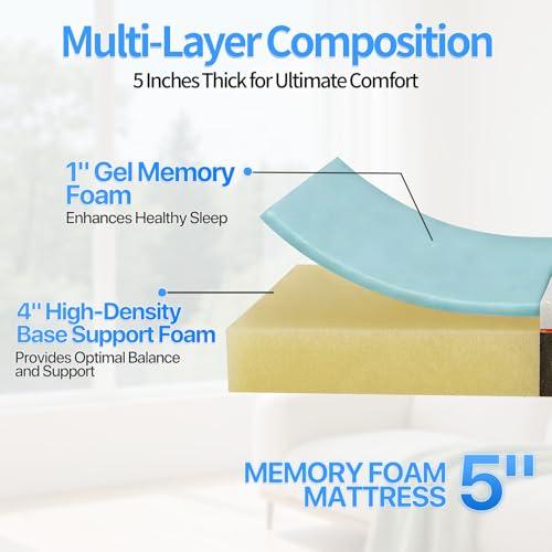 【並行輸入品】 YRLLENSDAN 5 Inch Twin XL Memory Foam Mattress， Cooling Gel Twin_7