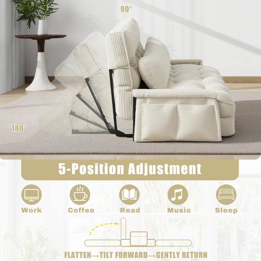 【並行輸入品】 GAOHAPY 5 Position Adjustable Floor Sofa Couch，Multi Functional_6