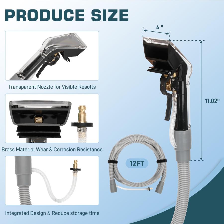 【並行輸入品】 Universal Upholstery Tool Attachment with 12 ft Hose， Compatible_9
