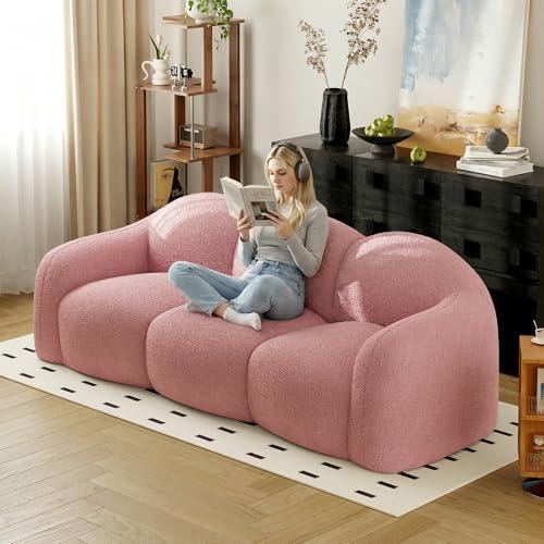 【並行輸入品】 Sdorens 90.55 Inches 3 Seater Sofa Couch， Modern Teddy Plush Bon_1