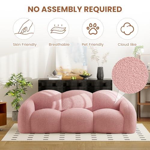 【並行輸入品】 Sdorens 90.55 Inches 3 Seater Sofa Couch， Modern Teddy Plush Bon_7