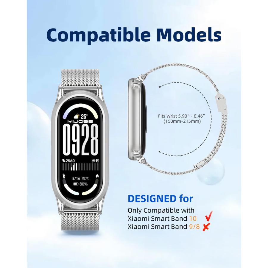 【並行輸入品】MIJOBS Xiaomi Mi Band 10用ストラップ 通気性 交換用ストラップ Mi Fit Band 10 スマートウォ_6