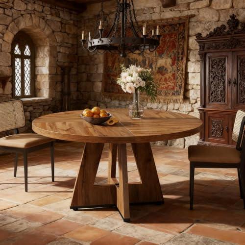 【並行輸入品】 Modern Coffee Table Round with Pedestal Base for Living Room， Ve