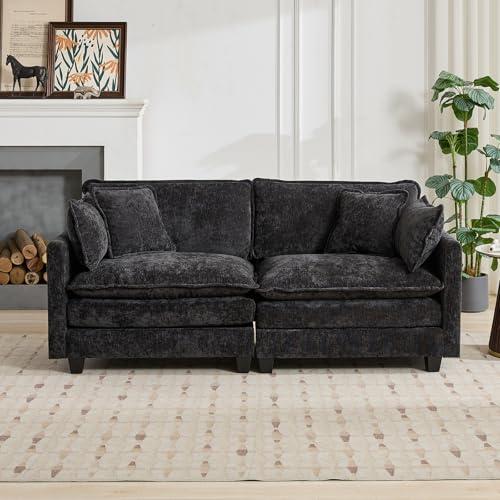 【並行輸入品】 78" Modern Love Seat Sectional Couches for Living Room， Charcoal