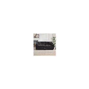 【並行輸入品】 78" Modern Love Seat Sectional Couches for Living Room， Charcoal