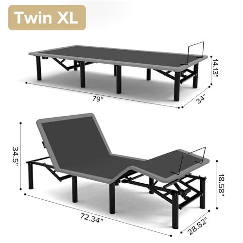 【並行輸入品】 Adjustable Bed Frame with Massage and Zero Gravity Positions， Tw_4