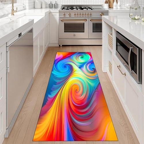 【並行輸入品】 Bohemian Runner Rug， 3.3x7ft Abstract Vortex Geometric Aesthetic_1