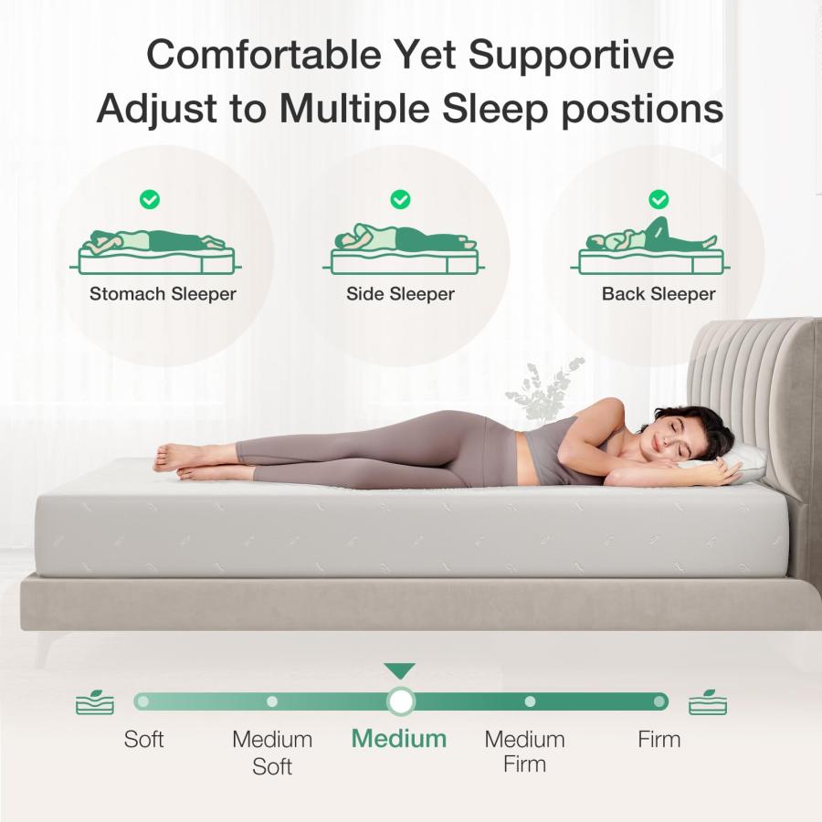 【並行輸入品】 Novilla King Mattress 10 Inch， King Memory Foam Mattress for Pre_6