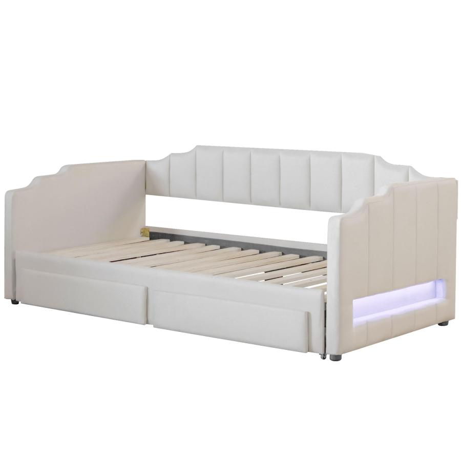 【並行輸入品】 LUMISOL Twin XL Upholstered Daybed with Pop Up Trundle， Storage_9