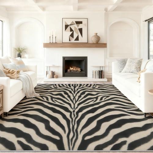 並行輸入品】 2 x 3 ft Washable Rug, Fashionable Animals Zebra