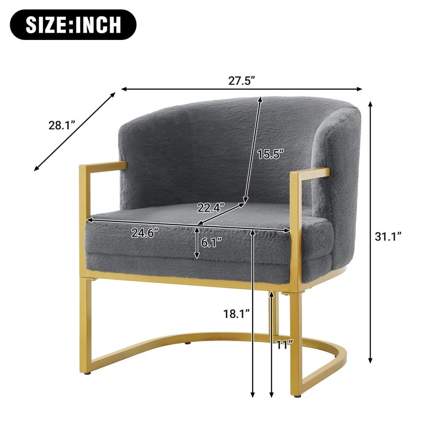 【並行輸入品】 GDFStudio Modern Velvet Accent Chair Upholstered Armchair with C_3
