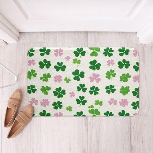 並行輸入品】 Clover Leaves Bathroom Rug Mat for Home Decor,Green