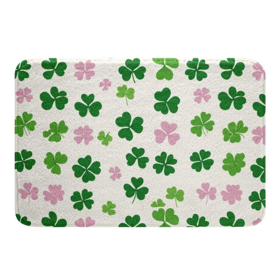 並行輸入品】 Clover Leaves Bathroom Rug Mat for Home Decor,Green