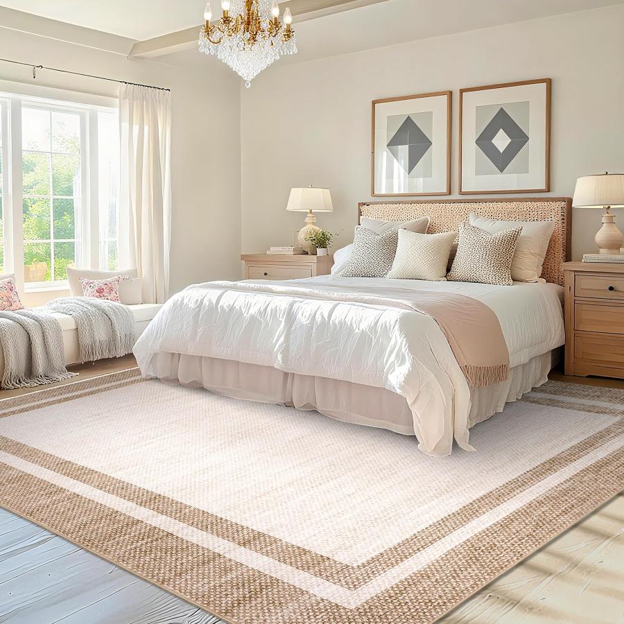 【並行輸入品】 LUXLOOM Living Room Area Rug 8x10 Area Rug Modern Border Indoor_6