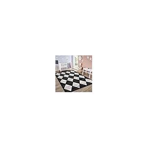 【並行輸入品】 Garvee 8x10 Black Washable Rug Neutral Bedroom Rug Geometric Che_5