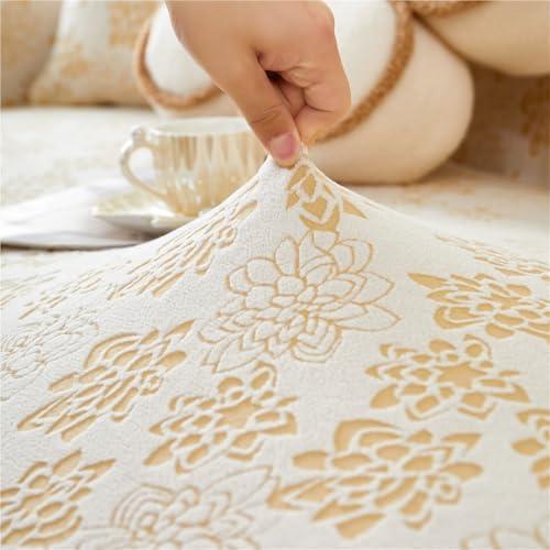 【並行輸入品】 JFTOMJ Skirt Sofa Cover Jacquard Stretchy Sofa Cover 1/2/3/4 wit
