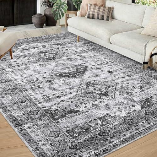 【並行輸入品】 Area Rugs Washable Non Slip Soft Vintage Rugs for Bedroom Bathro_4