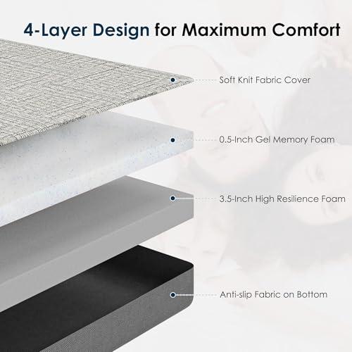 【並行輸入品】 sogesfurniture Queen Size Sofa Mattress，4 Inch Gel Memory Foam w_7