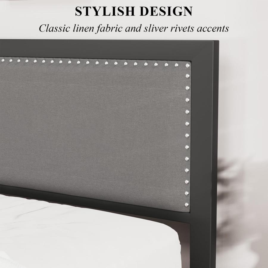 【並行輸入品】 VECELO Twin Size Bed Frame with Upholstered Headboard， Heavy Dut_6