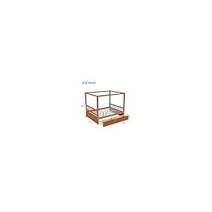【並行輸入品】 SOFTSEA Queen Size Canopy Bed with Storage Drawers， Four Poster_8