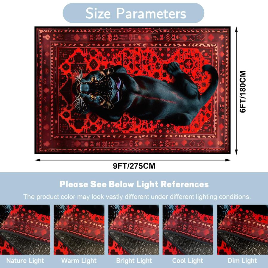 【並行輸入品】 EDGZKO Black Leopard Area Rug 6x9 Cheetah Rugs for Living Room B_6