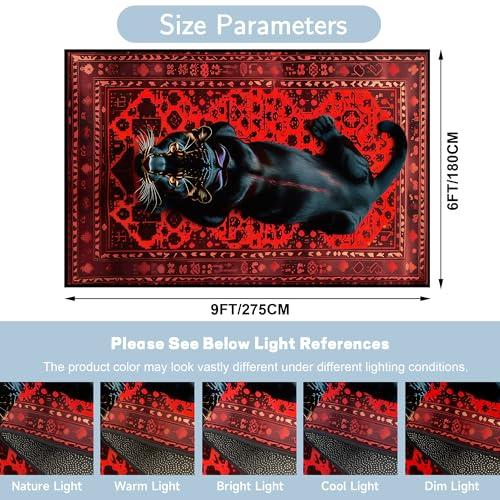 【並行輸入品】 EDGZKO Black Leopard Area Rug 6x9 Cheetah Rugs for Living Room B_7