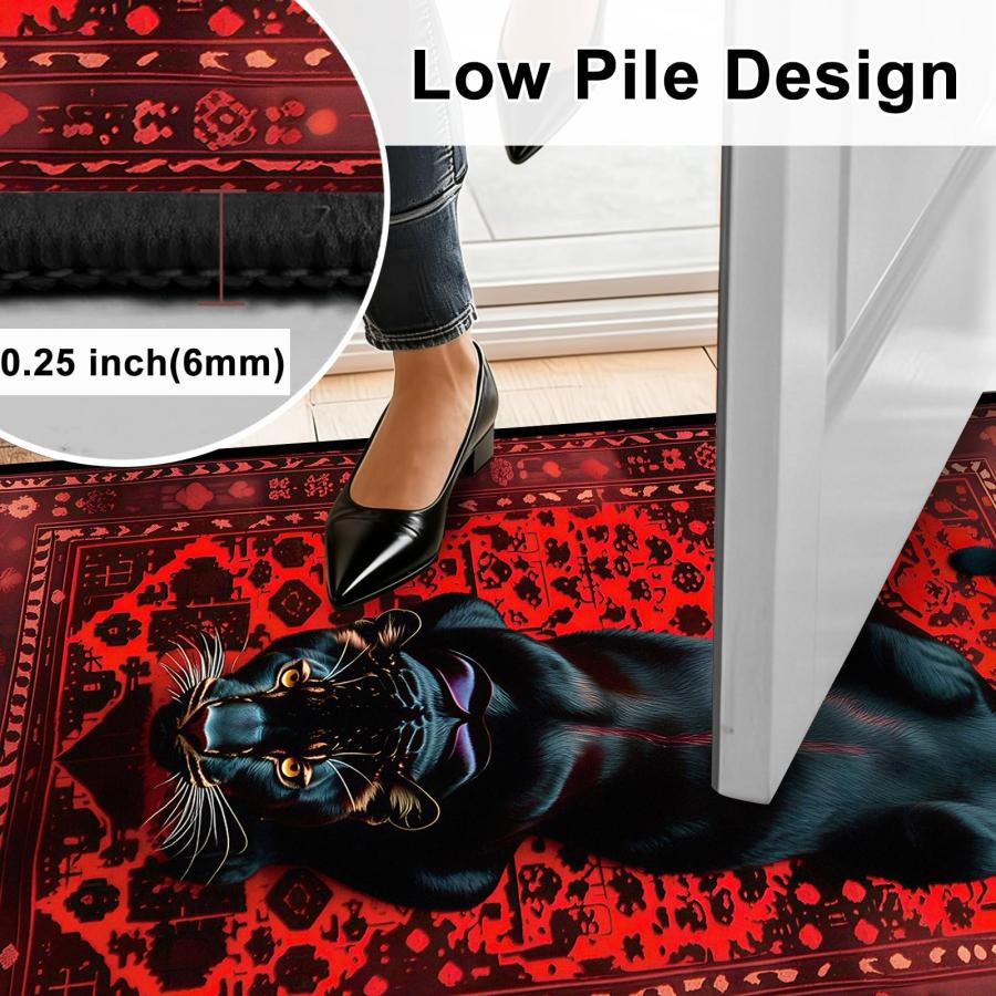 【並行輸入品】 EDGZKO Black Leopard Area Rug 6x9 Cheetah Rugs for Living Room B_9