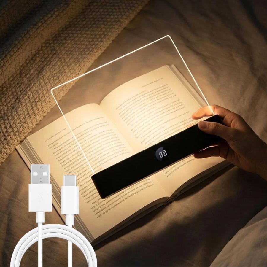 【並行輸入品】 2026 New Book Light， Rechargeable Clear LED Flat Reading Light w_3